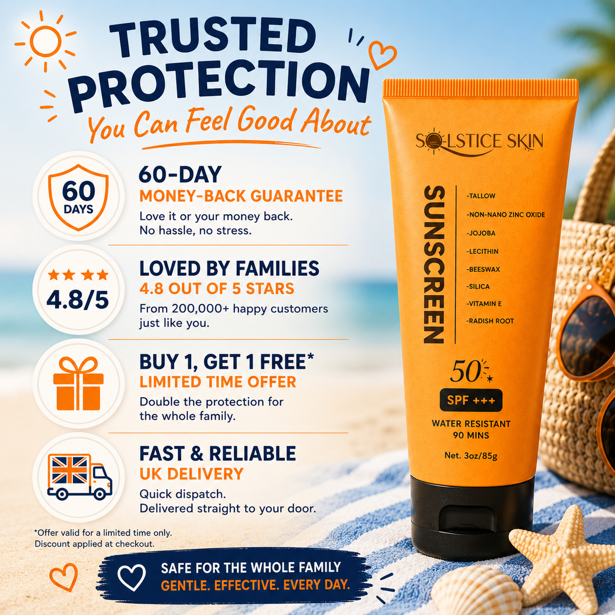 Mineral SPF 50 Sunscreen for Kids & Sensitive Skin
