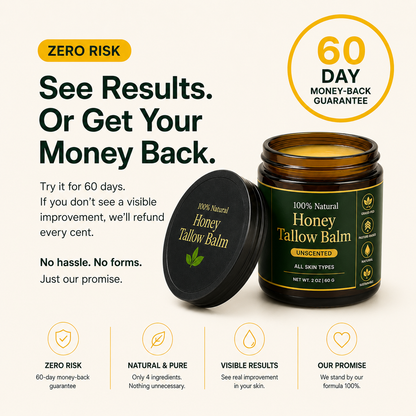 Honey Tallow Balm for Men. One Product. Better Skin in 30 Seconds. No Routine Needed.
