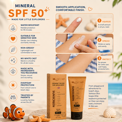 Mineral SPF 50 Sunscreen for Kids & Sensitive Skin