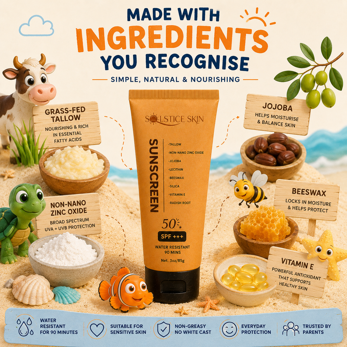 Mineral SPF 50 Sunscreen for Kids & Sensitive Skin