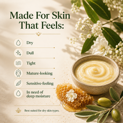 Organic Grass-Fed Tallow Balm with Raw Honey (Unscented)