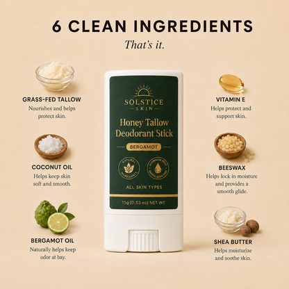 Organic Honey Tallow Deodorant Stick