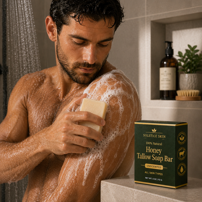 Organic Grass-Fed Tallow Soap Bar (Unscented)