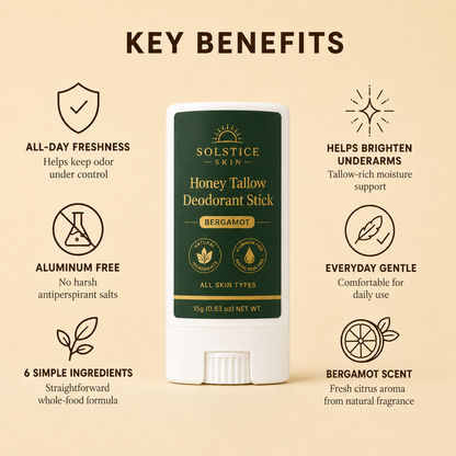 Organic Honey Tallow Deodorant Stick