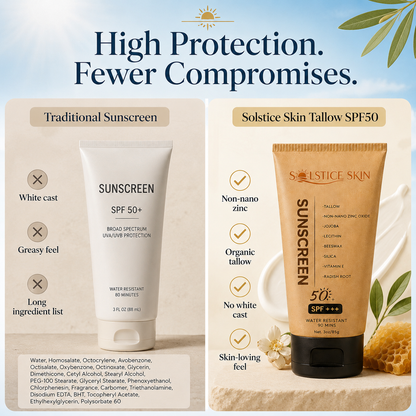 Organic Tallow SPF50 Sunscreen Made With Ingredients You Can Trust