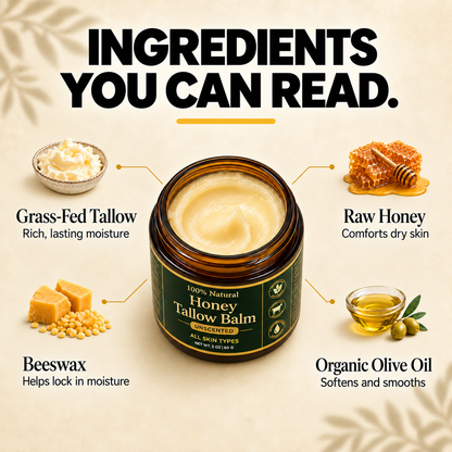 6 in 1 Daily Defence Organic Tallow Honey Balm (Unscented)